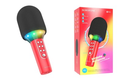 Микрофон для караоке Borofone BFK2 1200mAh 6h BT5.0 красный Микрофон для караоке Borofone BFK2 1200mAh 6h BT5.0 красный