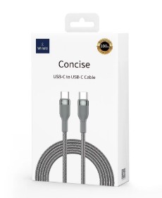 Usb Кабель-зарядка Type-C на Type-C Wiwu Concise Wi-C017 100W 1.2м черный Usb Кабель-зарядка Type-C на Type-C Wiwu Concise Wi-C017 100W 1.2м черный