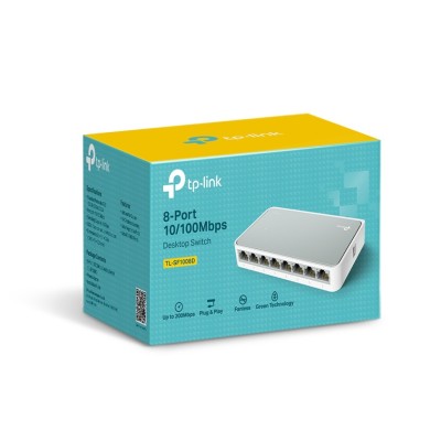 Коммутатор-мини TP-Link TL-SF1008D с 8-портами белый Коммутатор-мини TP-Link TL-SF1008D с 8-портами белый