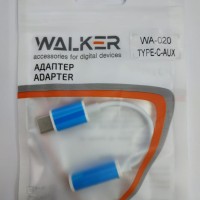 Кабель-переходник Walker WA-020 Type-C (папа) на AUX 3.5мм (мама) бело-голубой