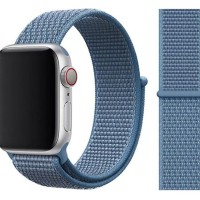 Сменный браслет для Apple Watch 38-40mm ткань липучка синий