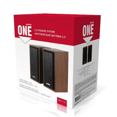 Акустическая система 2.0 Smartbuy One (SBA-102) 2х3Вт дерево корчневая Акустическая система 2.0 Smartbuy One (SBA-102) 2х3Вт дерево корчневая