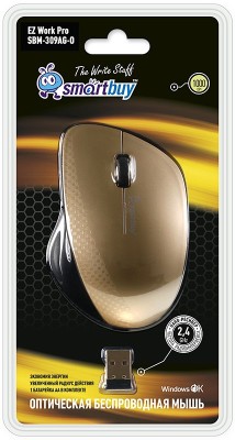 Мышь беспроводная Smartbuy 309AG USB/DPI 1000/3 кнопки/1AA (SBM-309AG-O) золотой металлик Мышь беспроводная Smartbuy 309AG USB/DPI 1000/3 кнопки/1AA (SBM-309AG-O) золотой металлик