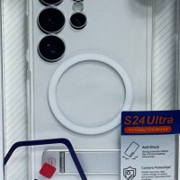 Накладка для Samsung Galaxy S24 Ultra Magsafe Wiwu с подставкой силиконовая прозрачная