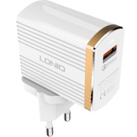Сетевое зар. устр. LDNIO A1302Q с шнуром Micro 1USB QC3.0 18W белое
