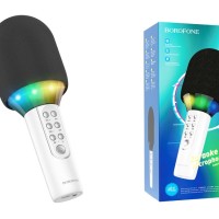 Микрофон для караоке Borofone BFK2 1200mAh 6h BT5.0 белый