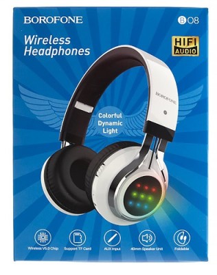 Стереонаушники Bluetooth Полноразмерные Borofone BO8 Love Song BT5.0/200mAh/4ч белые Стереонаушники Bluetooth Полноразмерные Borofone BO8 Love Song BT5.0/200mAh/4ч белые