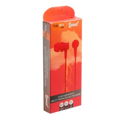 Наушники с микрофоном Faison R8 Loud 1.2м красный Наушники с микрофоном Faison R8 Loud 1.2м красный