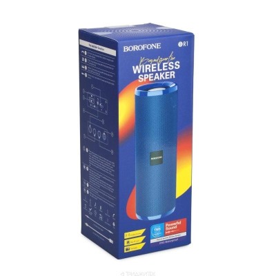 Bluetooth колонка Borofone BR1 BT5.0/1200mAh/3ч/10Вт/MicroSD/FM синяя Bluetooth колонка Borofone BR1 BT5.0/1200mAh/3ч/10Вт/MicroSD/FM синяя