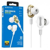 Наушники с микрофоном Borofone BM41 Bliss 1.2м в оплетке TPE белые