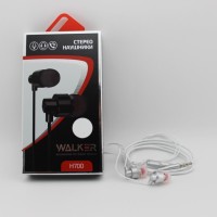 Наушники с микрофоном Walker H700 1.1м в тканевой оплётке белый