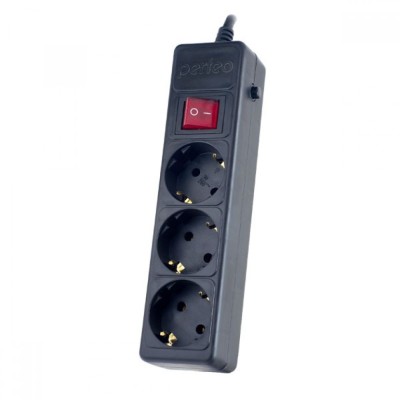 Сетевой фильтр Perfeo Power+ (PF-PP-3/5,0-B) 3 розетки 5м черный Сетевой фильтр Perfeo Power+ (PF-PP-3/5,0-B) 3 розетки 5м черный