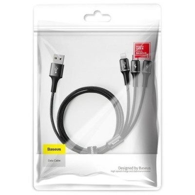 Usb Кабель-зарядка Micro+Lightning+Type-C Baseus Halo 3.5A 1.2м (CAMLT-HA01) Usb Кабель-зарядка Micro+Lightning+Type-C Baseus Halo 3.5A 1.2м (CAMLT-HA01)