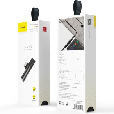 Переходник Baseus L41 Type-C на Type-C Female + AUX (CATL41-01) черный Переходник Baseus L41 Type-C на Type-C Female + AUX (CATL41-01) черный