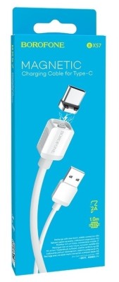 Usb Кабель-зарядка магнитный Type-C Borofone BX57 Effective 2A 1м силиконовый белый Usb Кабель-зарядка магнитный Type-C Borofone BX57 Effective 2A 1м силиконовый белый