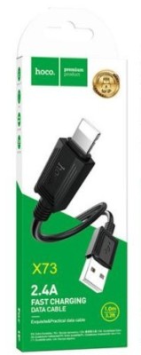 Usb Кабель-зарядка Lightning Hoco X73 Fast Charging 2.4A 1м силиконовый черный Usb Кабель-зарядка Lightning Hoco X73 Fast Charging 2.4A 1м силиконовый черный