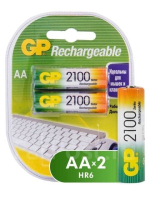 Аккумуляторные батарейки АА &quot;пальчиковые&quot; HR6 GP 2100mAh Аккумуляторные батарейки АА "пальчиковые" HR6 GP 2100mAh