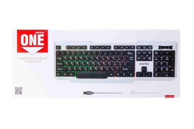Клавиатура проводная Smartbuy ONE 333 USB/104 клавиш/Подсвет.Rainbow/1.5м, (SBK-333U-WK) бело-черная Клавиатура проводная Smartbuy ONE 333 USB/104 клавиш/Подсвет.Rainbow/1.5м, (SBK-333U-WK) бело-черная