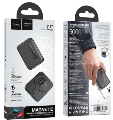Powerbank с беспроводной зарядкой Hoco J117 Magnetic Wireless 5000mAh 20W чёрный Powerbank с беспроводной зарядкой Hoco J117 Magnetic Wireless 5000mAh 20W чёрный
