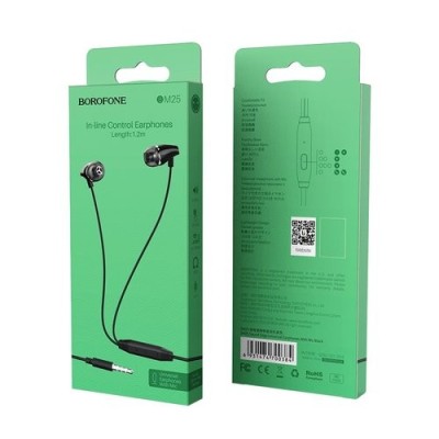 Наушники с микрофоном Borofone BM25 Sound Edge 1.2м черные Наушники с микрофоном Borofone BM25 Sound Edge 1.2м черные