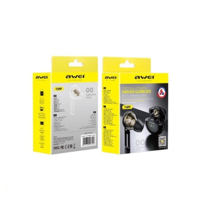 Беспроводные наушники TWS Awei T12P TWS IPX4 V5.0 сенсорные чёрный Беспроводные наушники TWS Awei T12P TWS IPX4 V5.0 сенсорные чёрный