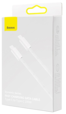 Кабель-зарядка Type-C на Type-C Baseus Dynamic series 100W 1м (CALD000202) белый Кабель-зарядка Type-C на Type-C Baseus Dynamic series 100W 1м (CALD000202) белый