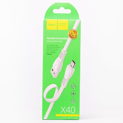 Usb Кабель-зарядка Micro Hoco X40 Noah 2.4A 1м плоский силиконовый белый Usb Кабель-зарядка Micro Hoco X40 Noah 2.4A 1м плоский силиконовый белый