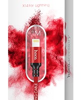 Usb Кабель-зарядка Lightning Hoco X14 Times speed 2A 1м в тканевой оплетке красно-черный