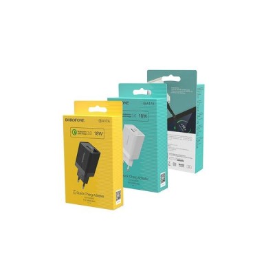 Сетевое зар. устр. Borofone BA17A 1USB QC3.0 18W черное Сетевое зар. устр. Borofone BA17A 1USB QC3.0 18W черное