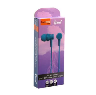 Наушники с микрофоном Faison R8 Loud 1.2м синии Наушники с микрофоном Faison R8 Loud 1.2м синии