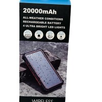 Powerbank с солнечной батареей и БЗ Solar Powerbank 20000mAh 2USB/1USB-C черный