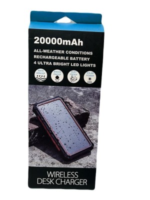Powerbank с солнечной батареей и БЗ Solar Powerbank 20000mAh 2USB/1USB-C черный Powerbank с солнечной батареей и БЗ Solar Powerbank 20000mAh 2USB/1USB-C черный