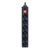 Сетевой фильтр Perfeo Power+ (PF-PP-6/5,0-B) 5м/6 розеток черный