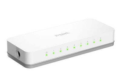 Коммутатор-мини D-Link DES-1008C с 8-портами белый Коммутатор-мини D-Link DES-1008C с 8-портами белый