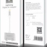 Кабель-переходник Earldom ET-W15 Lightning (папа) на HDMI (мама)/USB-C (мама) серый