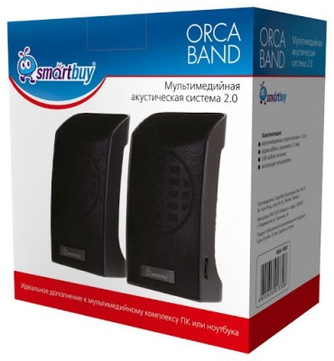 Акустическая система 2.0 Smartbuy® Orca Band (SBA-1000) 2х3Вт пластик черная Акустическая система 2.0 Smartbuy® Orca Band (SBA-1000) 2х3Вт пластик черная