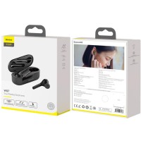 Мобильная Bluetooth-гарнитура Baseus Encok W07 IP55/BT5.0/30mAh (500mAh)/4ч (NGW07-01) черная