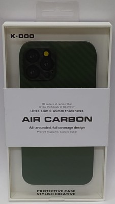 Накладка для i-Phone 12 Pro 6.1&quot; K-Doo Air Carbon пластик зеленая Накладка для i-Phone 12 Pro 6.1" K-Doo Air Carbon пластик зеленая