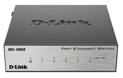 Коммутатор-мини D-Link DES-1005D с 5-портами серый Коммутатор-мини D-Link DES-1005D с 5-портами серый