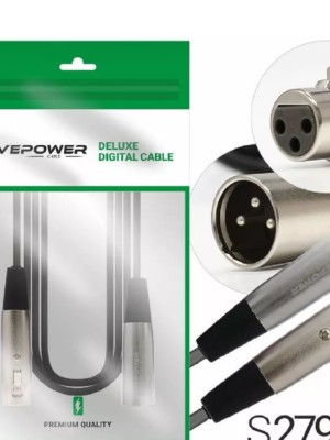 Инструментальный кабель Livepower H254 XLR/XLR мама-папа 1.8м черно-серебристый 