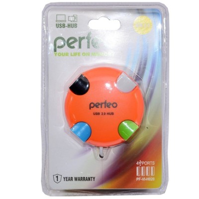 USB-хаб Perfeo 4 порта (PF-VI-H020) оранжевый USB-хаб Perfeo 4 порта (PF-VI-H020) оранжевый