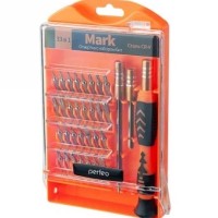 Отвертка с набором бит Perfeo Mark 33в1 серый