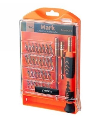 Отвертка с набором бит Perfeo Mark 33в1 серый Отвертка с набором бит Perfeo Mark 33в1 серый