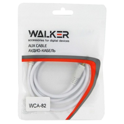 Аудиокабель AUX 3,5mm Walker WCA082 круглый рифленый белый Аудиокабель AUX 3,5mm Walker WCA082 круглый рифленый белый