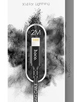 Usb Кабель-зарядка Lightning Hoco X14 Times speed 2A 2м в тканевой оплетке черный