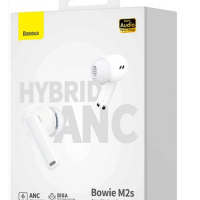 Мобильная Bluetooth-гарнитура Baseus Bowie M2s BT5.2/67mAh (600mAh)/7ч/ANC (NGTW350102) белая