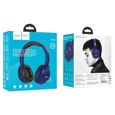 Стереонаушники Bluetooth полноразмерные Hoco W33 Art Sount BT5.0/250mAh/15ч синие Стереонаушники Bluetooth полноразмерные Hoco W33 Art Sount BT5.0/250mAh/15ч синие