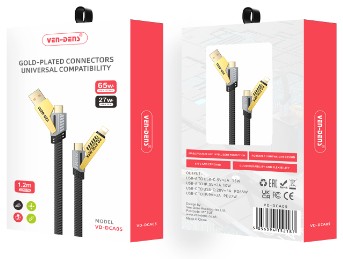 Usb Кабель-зарядка 4в1 2Type-C/Lightning/USB Ven-Dens VD-DCA05 черно-золотой Usb Кабель-зарядка 4в1 2Type-C/Lightning/USB Ven-Dens VD-DCA05 черно-золотой