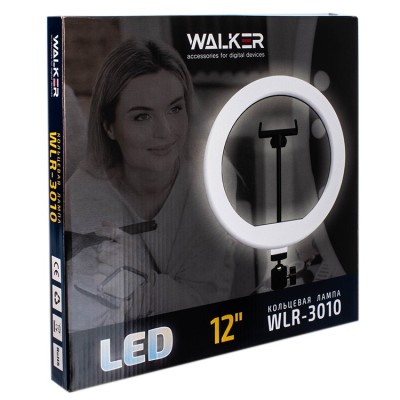 Светодиодная кольцевая лампа для селфи Walker WLR-3010 30см черная Светодиодная кольцевая лампа для селфи Walker WLR-3010 30см черная