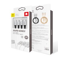 Type-C Кабель-зарядка Micro+Lightning+Type-C Baseus Rapid 1.2м (CAMLT-SUS1) чёрный